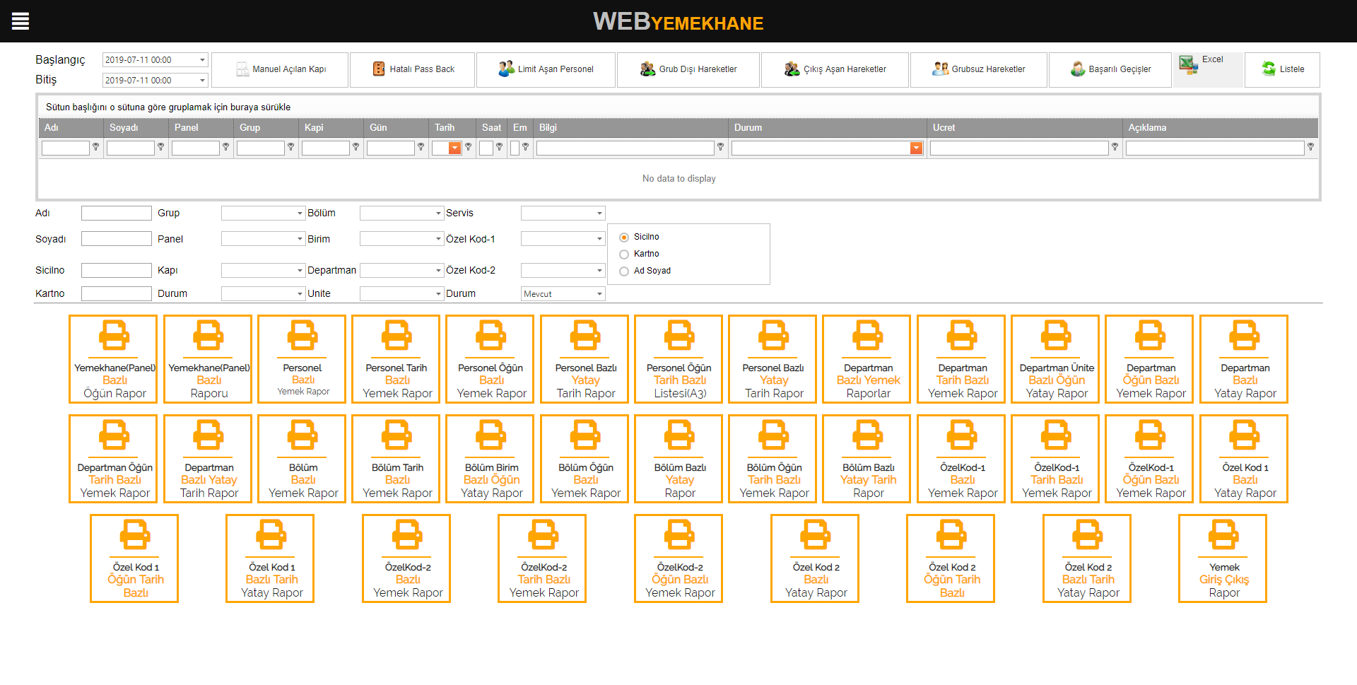 Yemekhane Sistemi CLOUD Web Tabanlı Yazılım Özellikleri